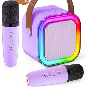 Kids Portable Purple Karaoke Speaker with Microphone EASTER Basket